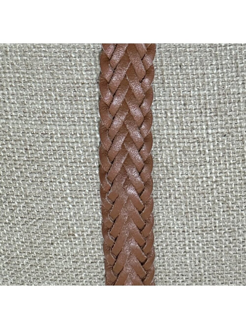 British Tan Brown Leather Braided Belt Women's Size M